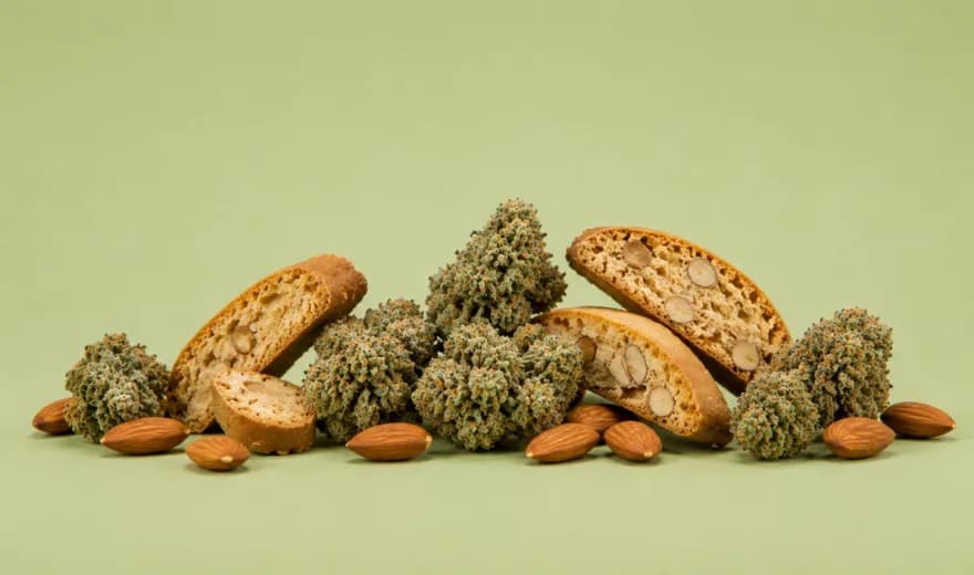 Biscotti cannabis flower with biscotti cookies