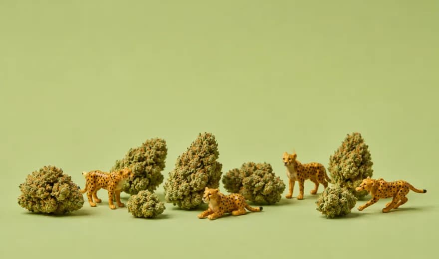 Cheetah Piss cannabis flower with citrus