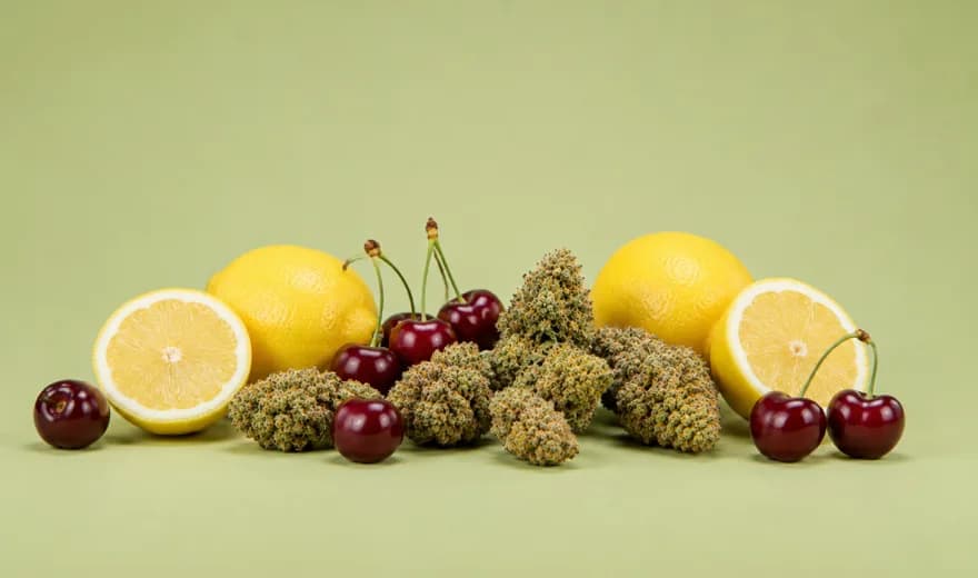 Lemon Cherry Gelato cannabis flower with lemon and cherry
